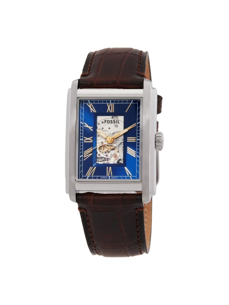 Nwt Fossil Carraway Automatic Blue Dial Unisex Watch